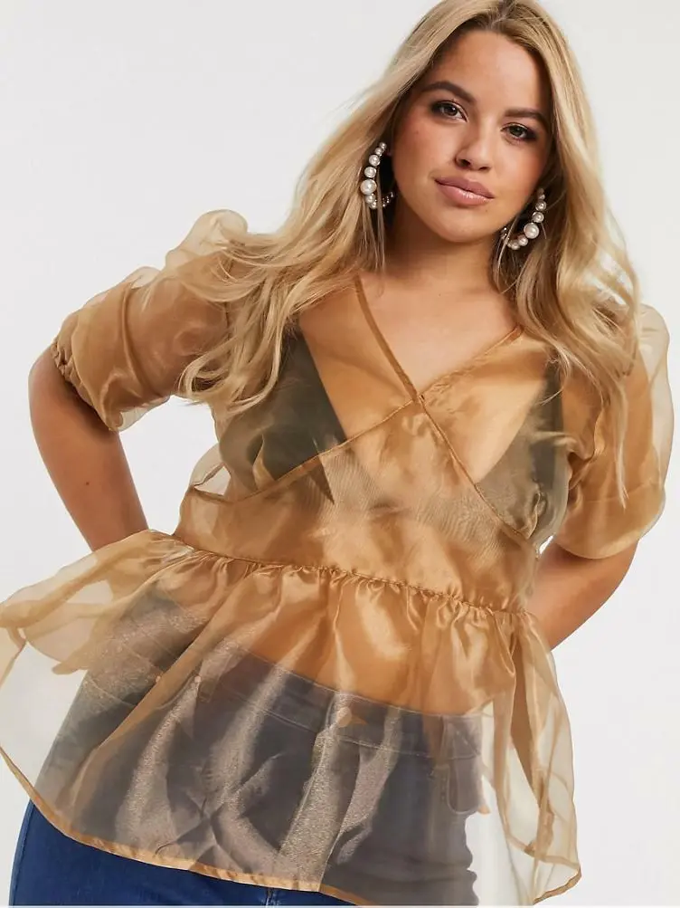 BLUZKA V-NECK krótki rękaw