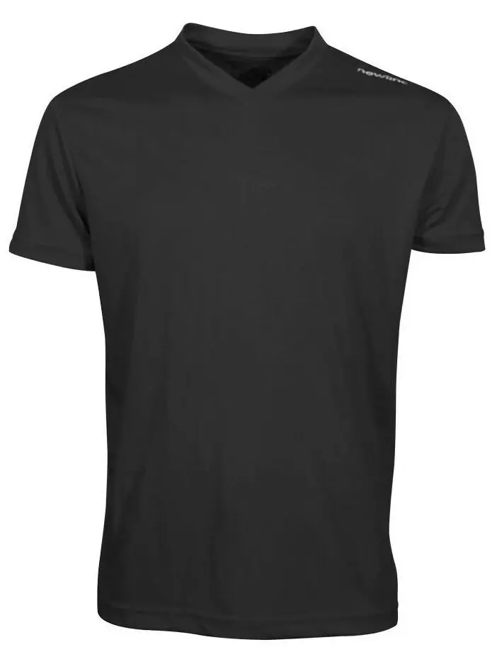 CZARNA KLASYCZNA KOSZULKA SPORTOWA VNECK LOGO