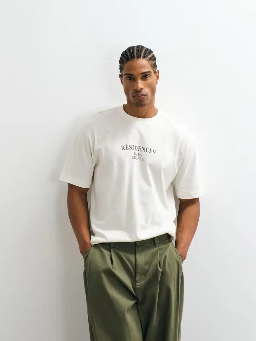biały t-shirt print
