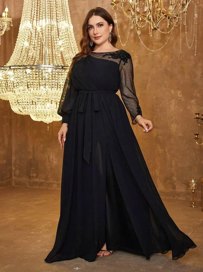 CZARNA MAXI SUKIENKA