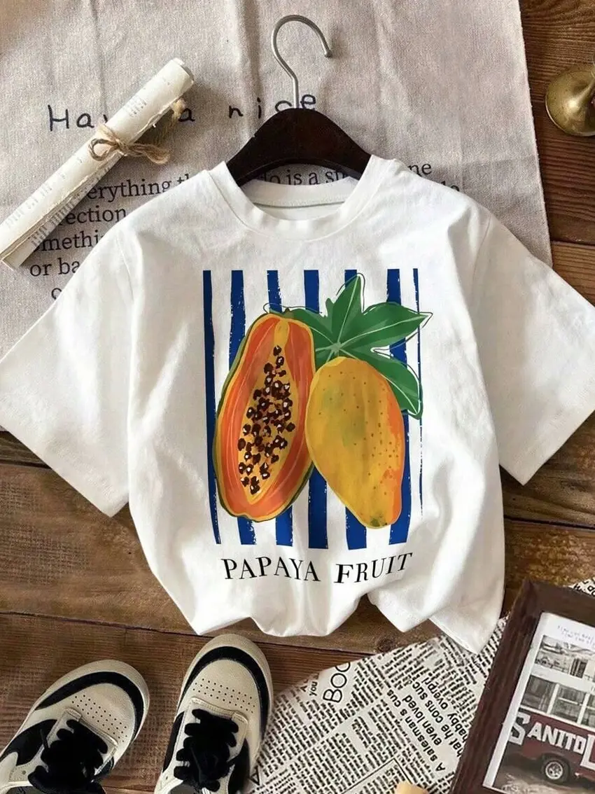 t-shirt nadruk papaja