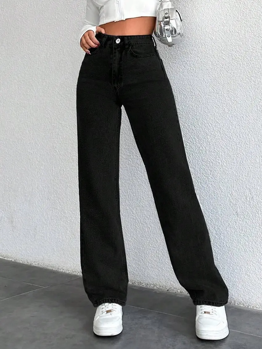 CZARNE SPODNIE JEANS