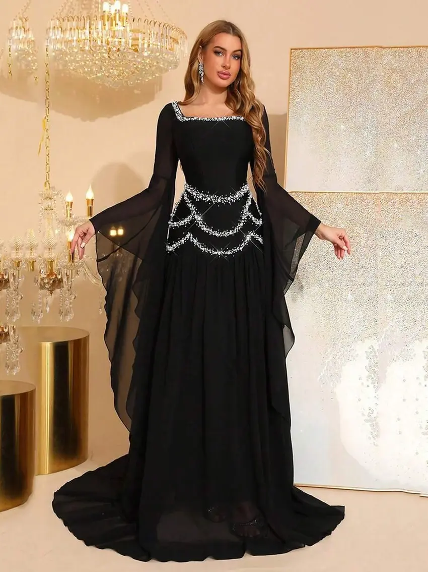 czarna maxi sukienka