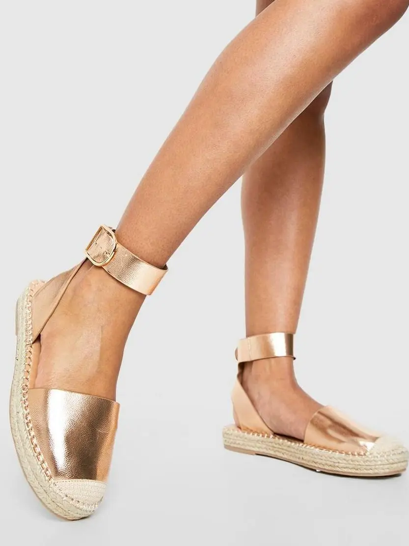 METALICZNE ESPADRYLE ODKRYTA PIĘTA