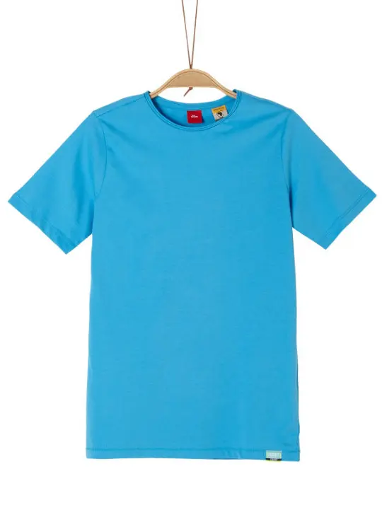 niebieski t-shirt nadruk