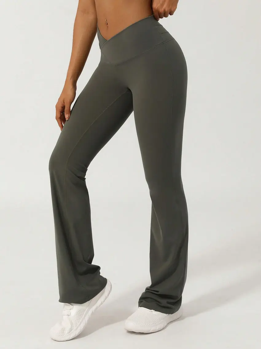 zielone legginsy dzwony