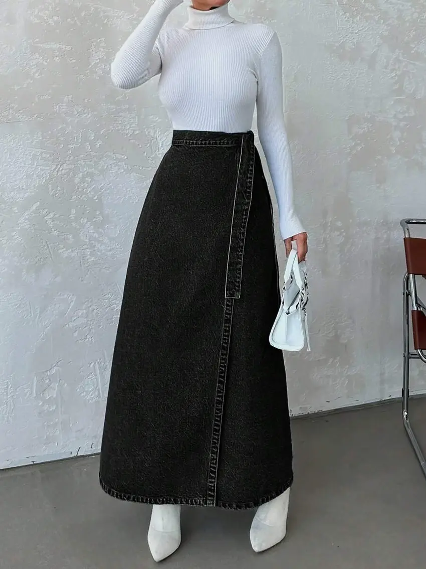 CZARNA SPÓDNICA JEANS