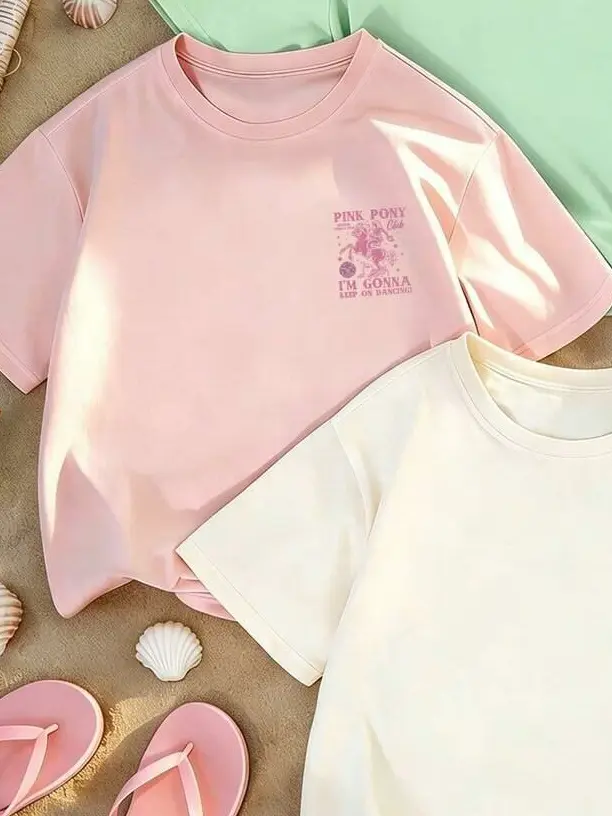 różowy t-shirt nadruk