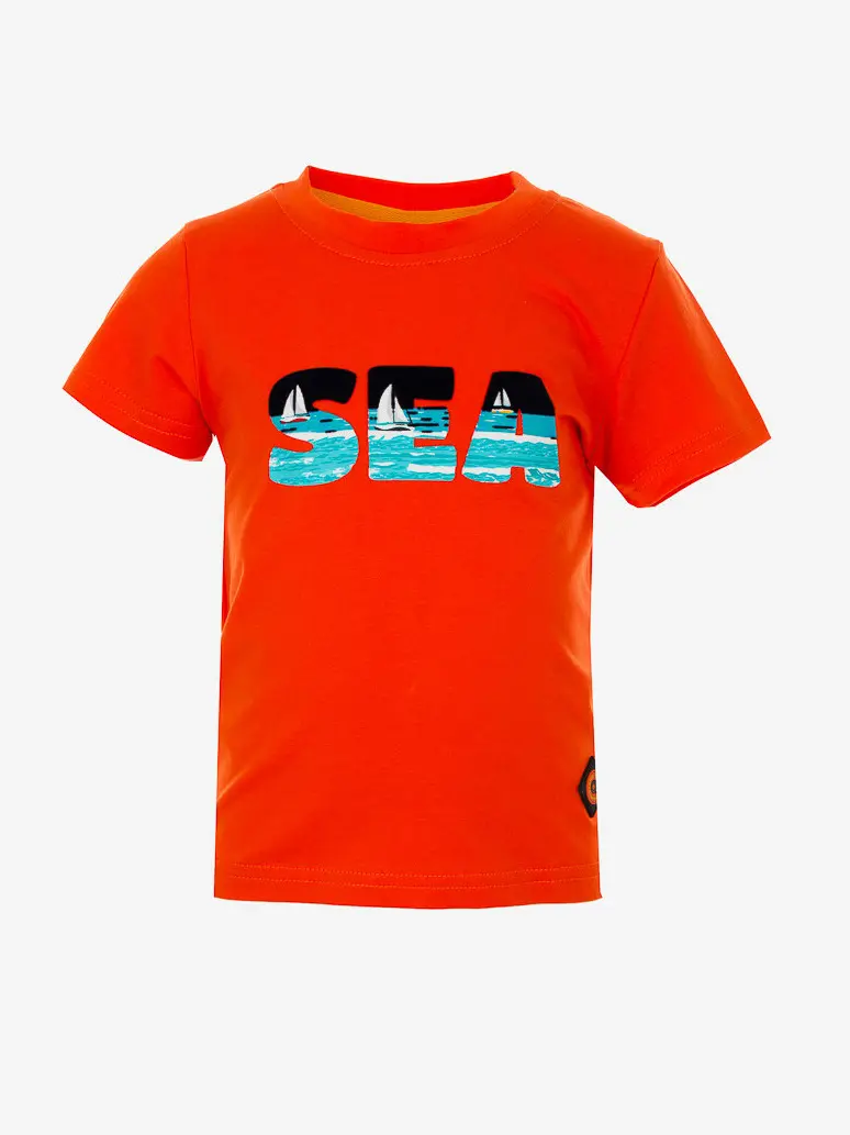 POMARAŃCZOWY T-SHIRT NADRUK