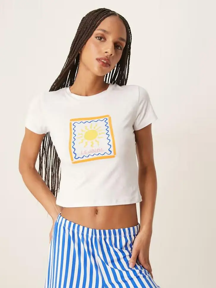 BIAŁY T-SHIRT PRINT
