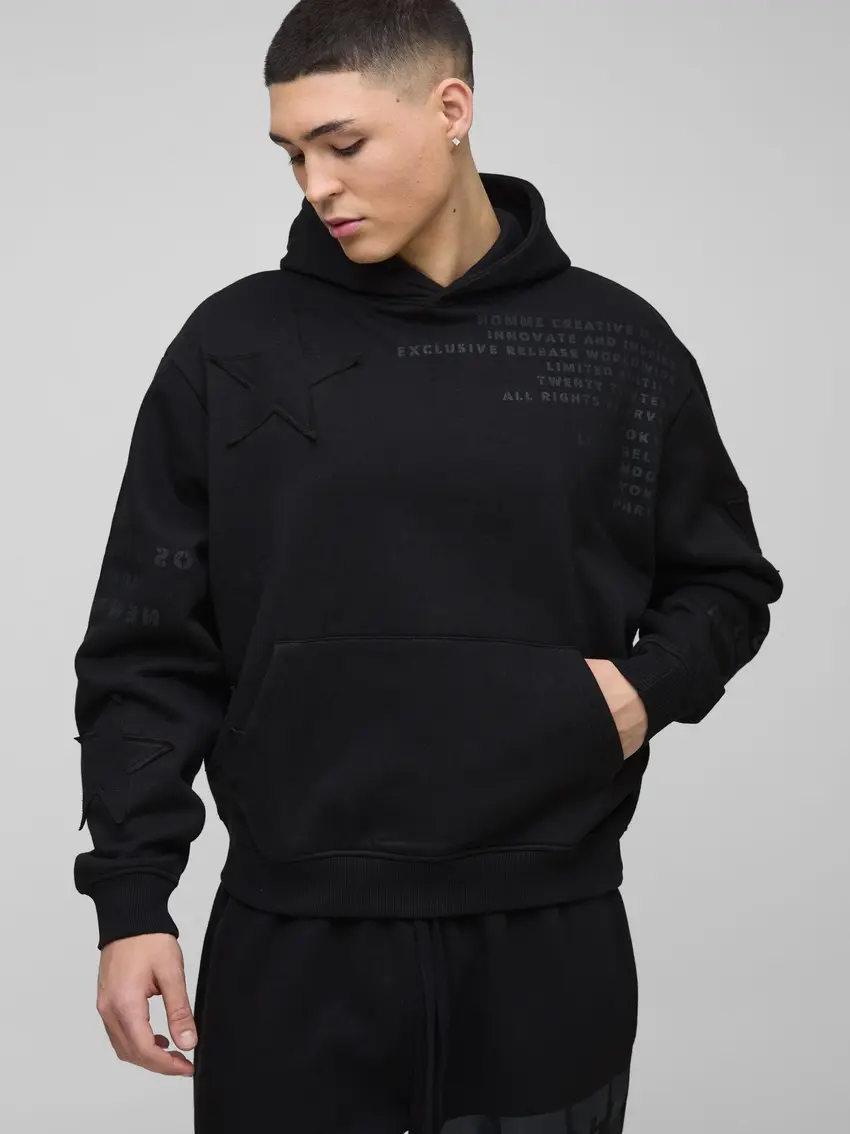 CZARNA BLUZA OVERSIZE KAPTUR