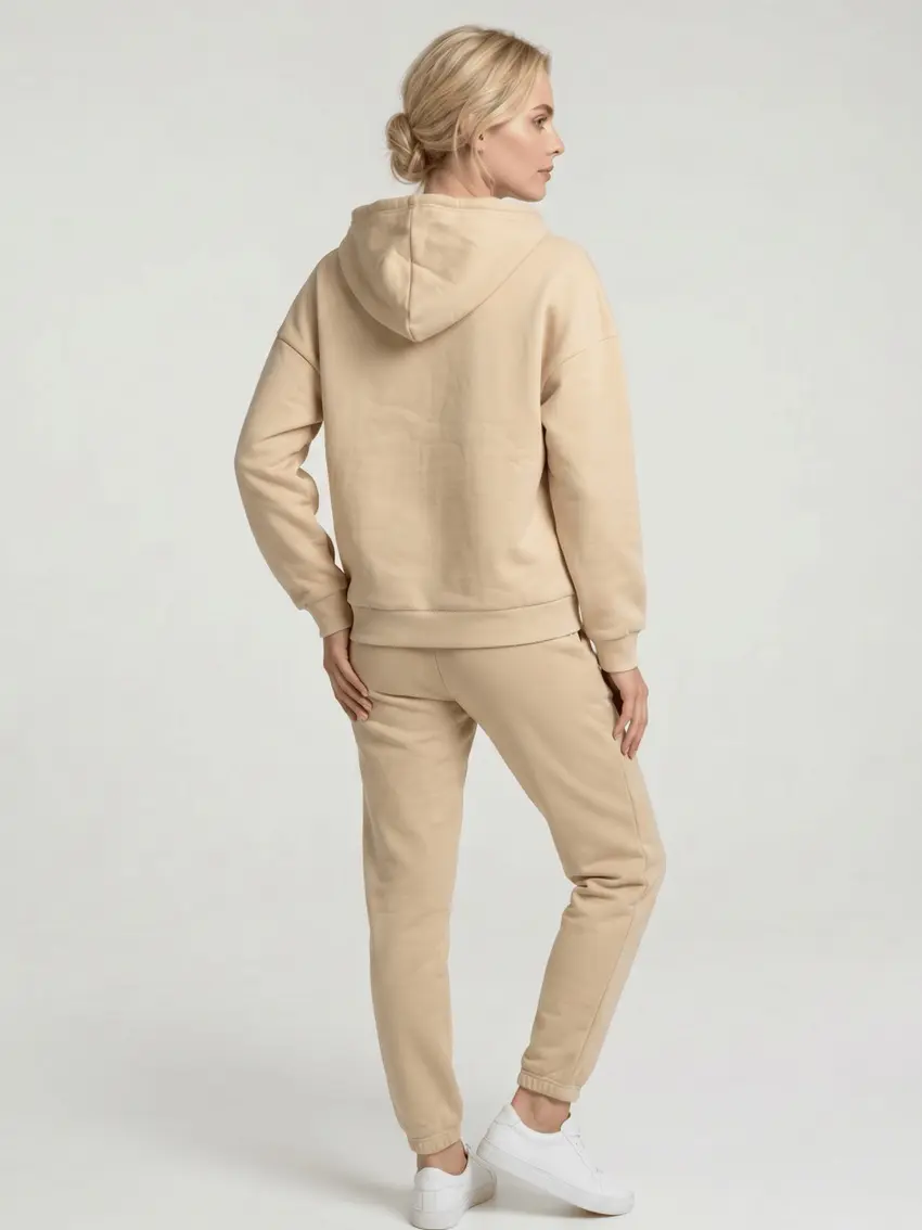 BEŻOWA BLUZA OVERIZE KAPTUR