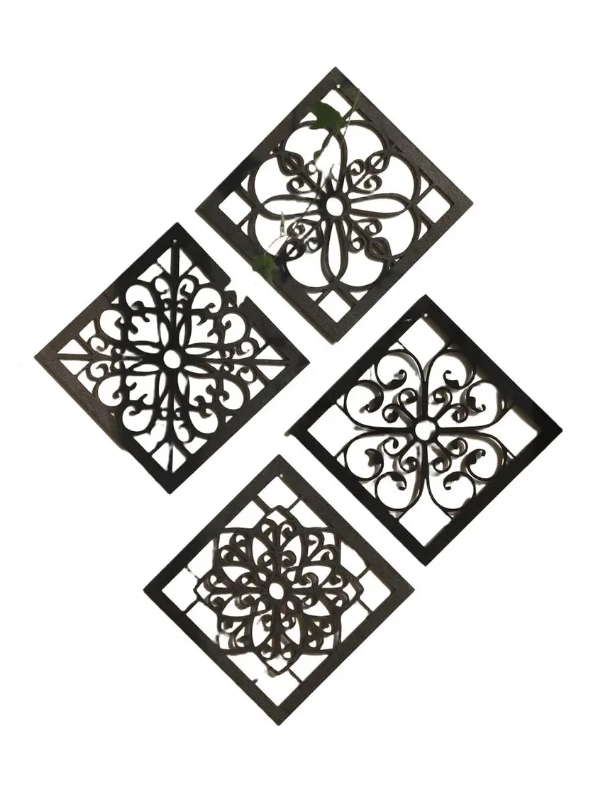 drewniane dekoracje ścienne 4-pack
