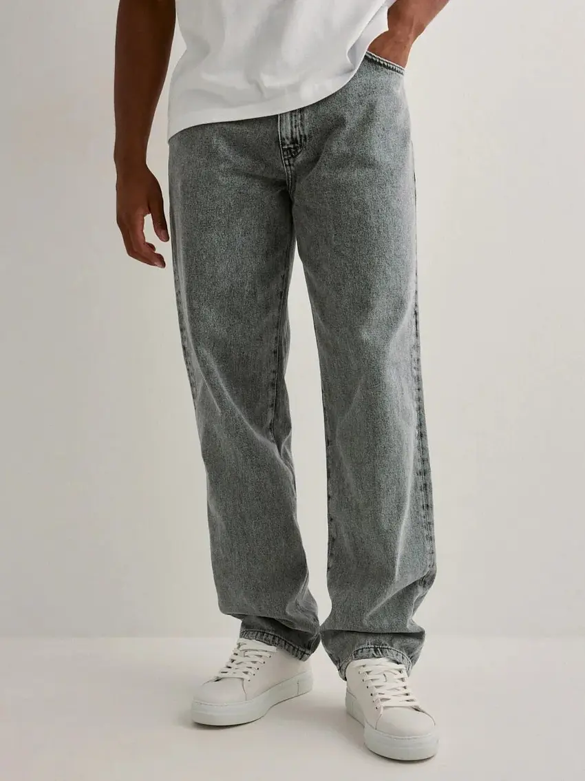 SZARE PROSTE SPODNIE JEANS