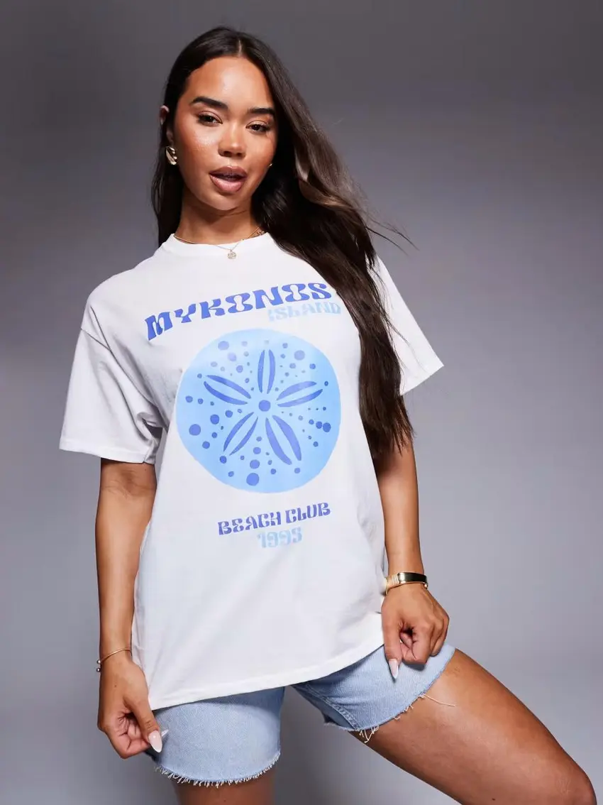 biały t-shirt print