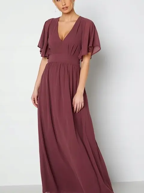 bordowa maxi sukienka