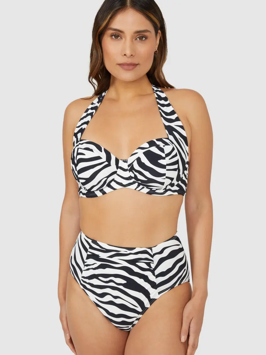 DÓŁ OD BIKINI MARSZCZENIA WZÓR ZEBRA