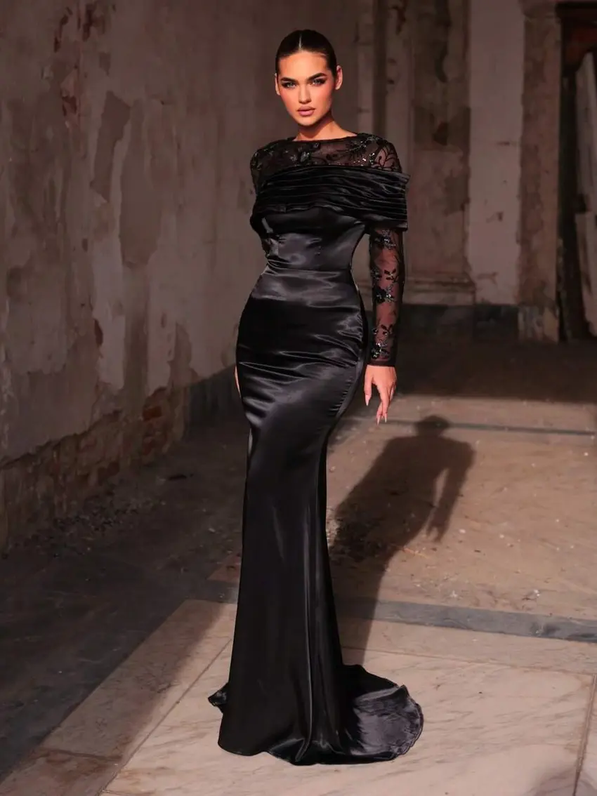czarna maxi sukienka