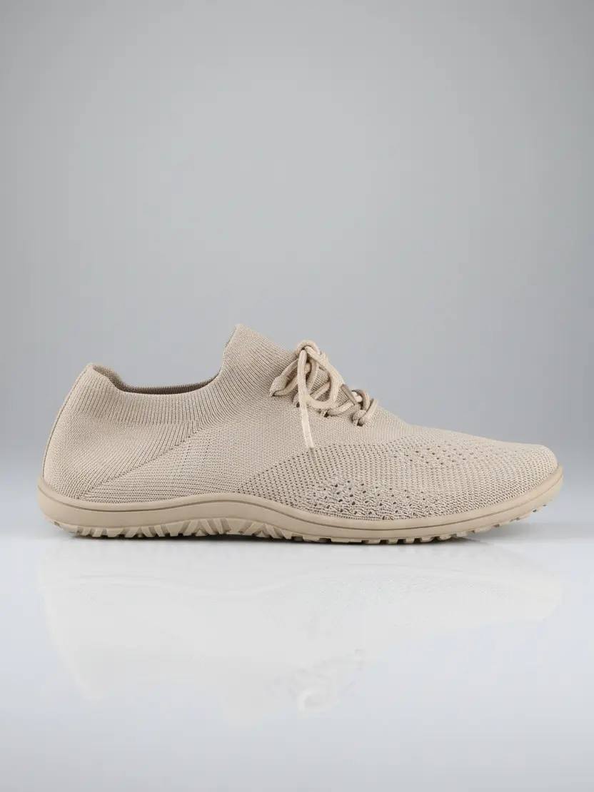 sznurowane beżowe buty sportowe