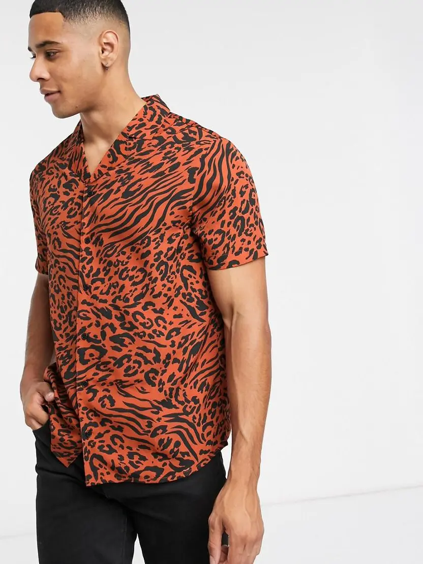 koszula krótki rękaw animal print