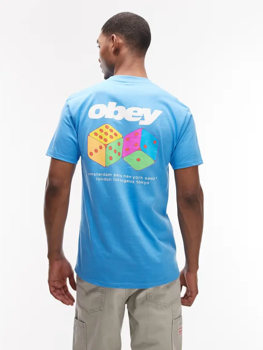 bawełniany niebieski t-shirt okrągły dekolt nadruk logo