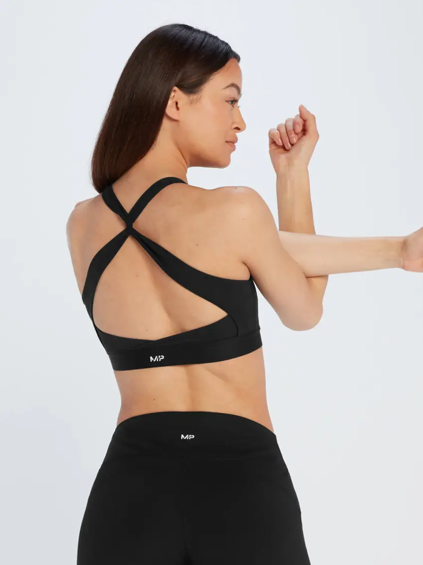 CZARNY SPORTOWY TOP CROSS BACK
