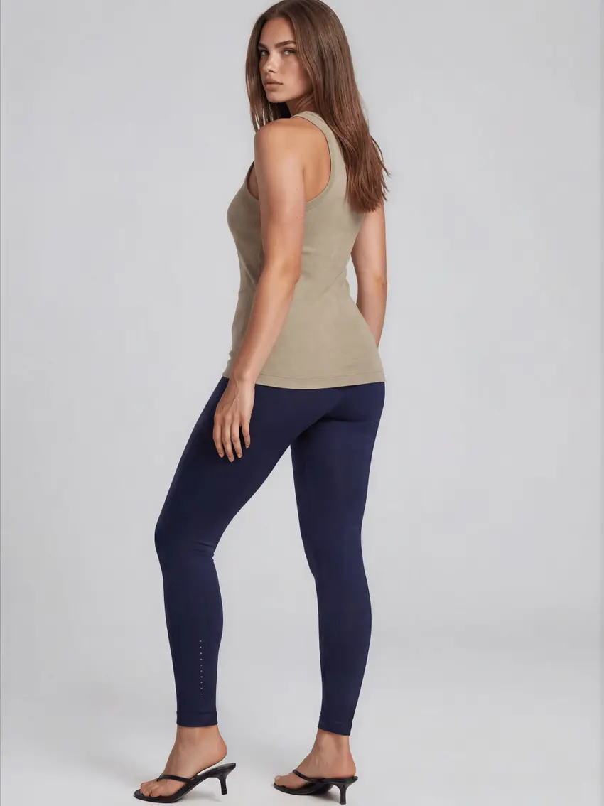 granatowe legginsy wysoki stan