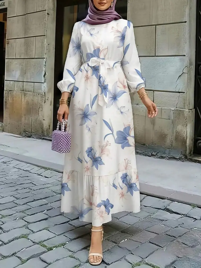 kolorowa maxi sukienka