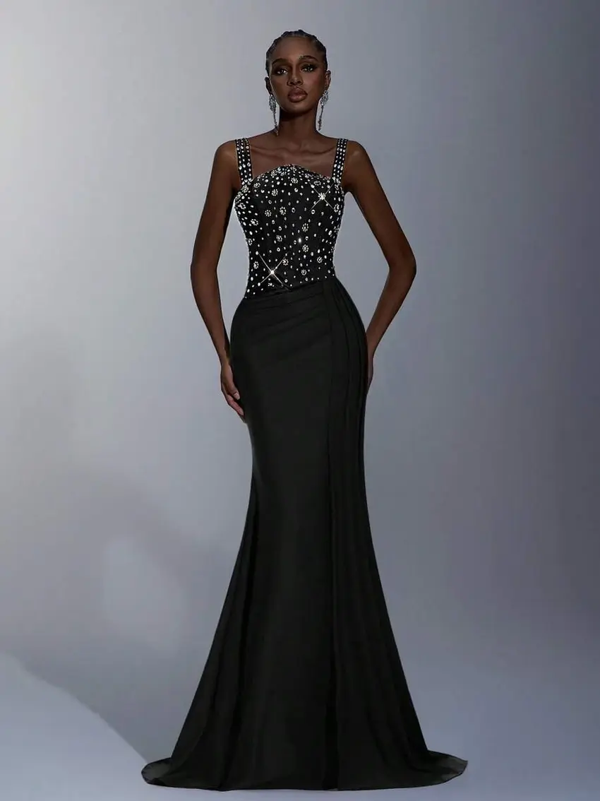 czarna maxi sukienka
