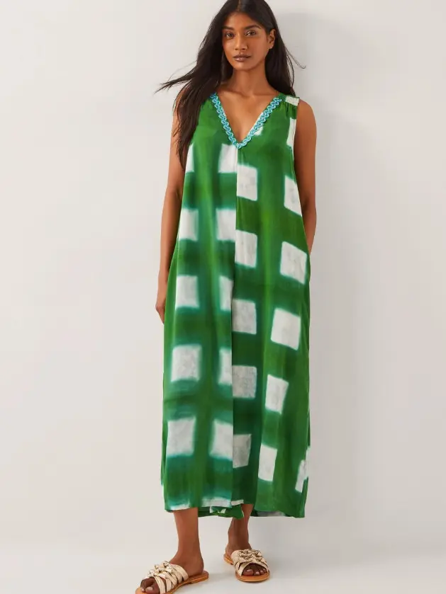 ZIELONY KOMBINEZON V NECK PRINT