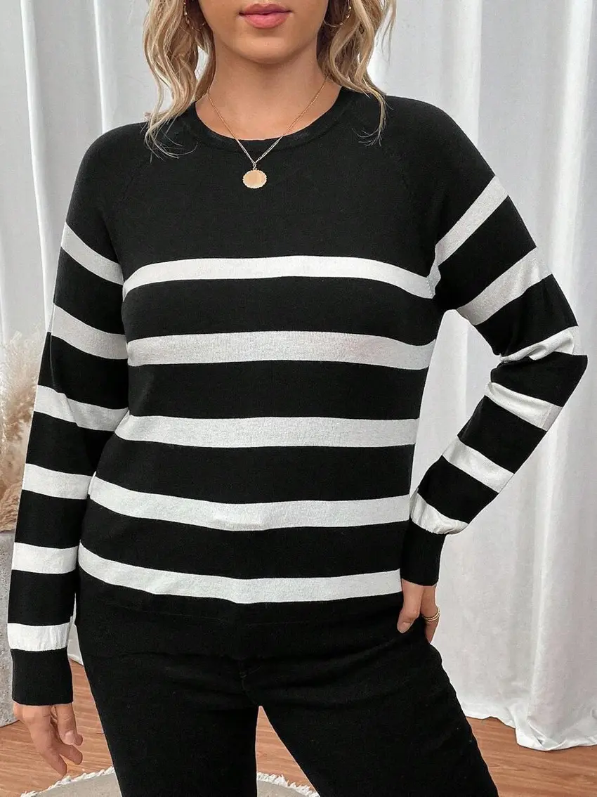 sweter print paski