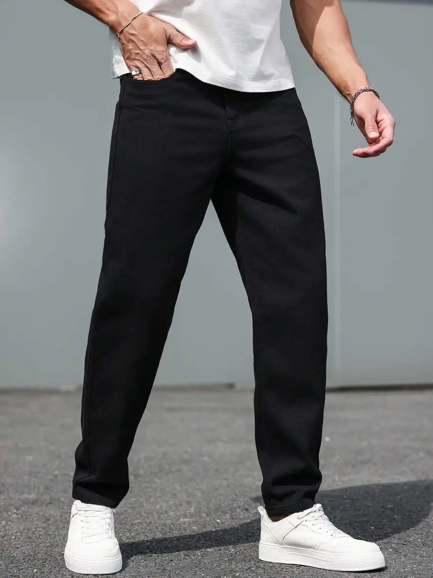 CZARNE SPODNIE JEANS