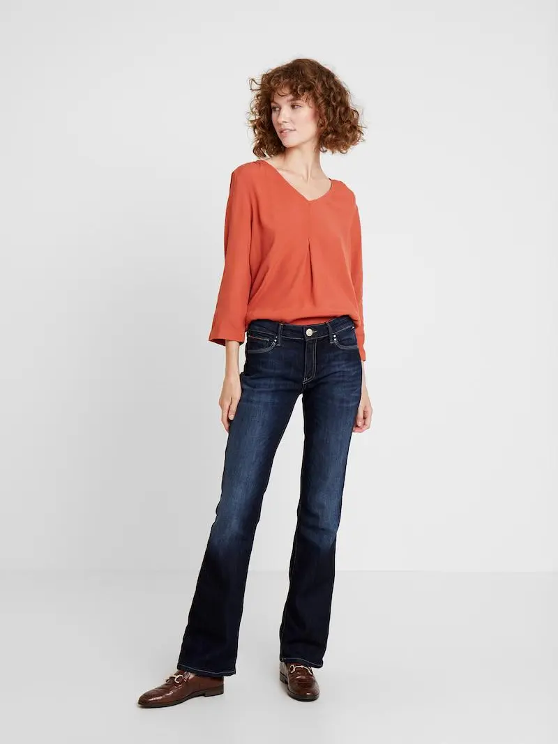 POMARAŃCZOWA BLUZKA V NECK