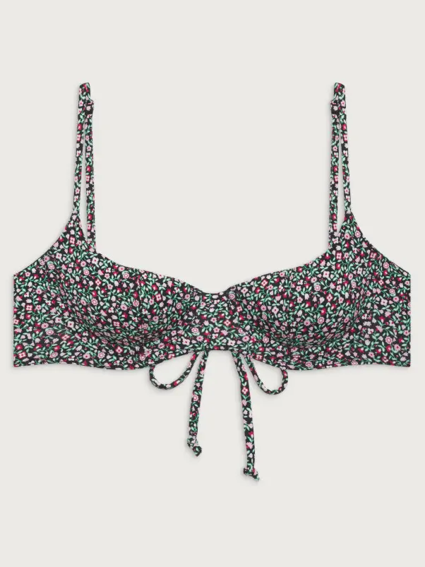 GÓRA OD BIKINI print kwiaty wiązanie