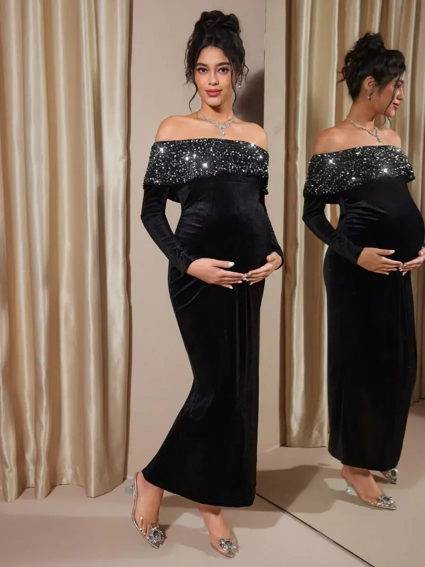 CZARNA MAXI SUKIENKA
