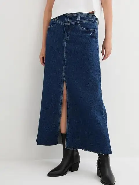 NIEBIESKA MAXI SPÓDNICA JEANS
