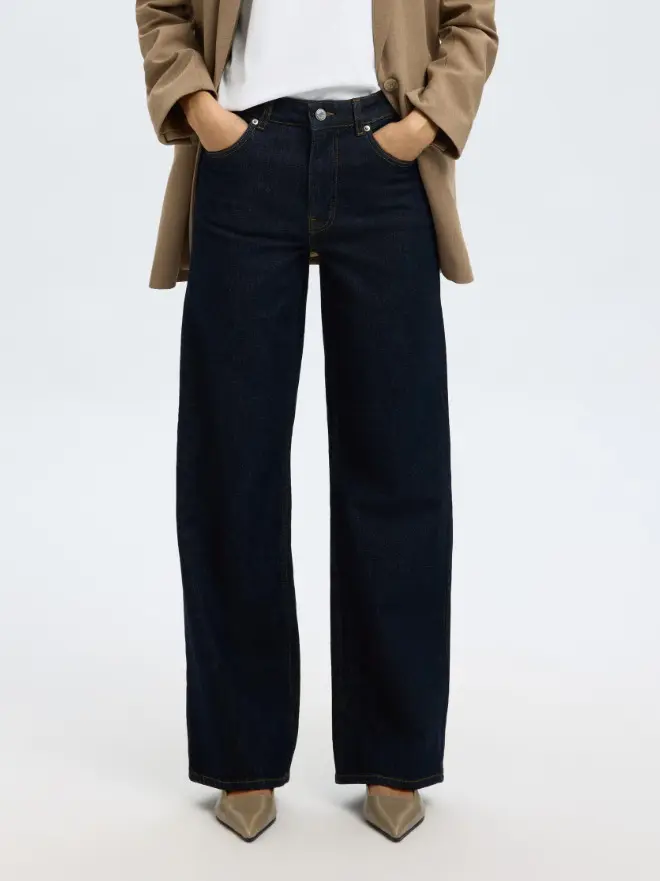 spodnie wide leg jeans wysoki stan