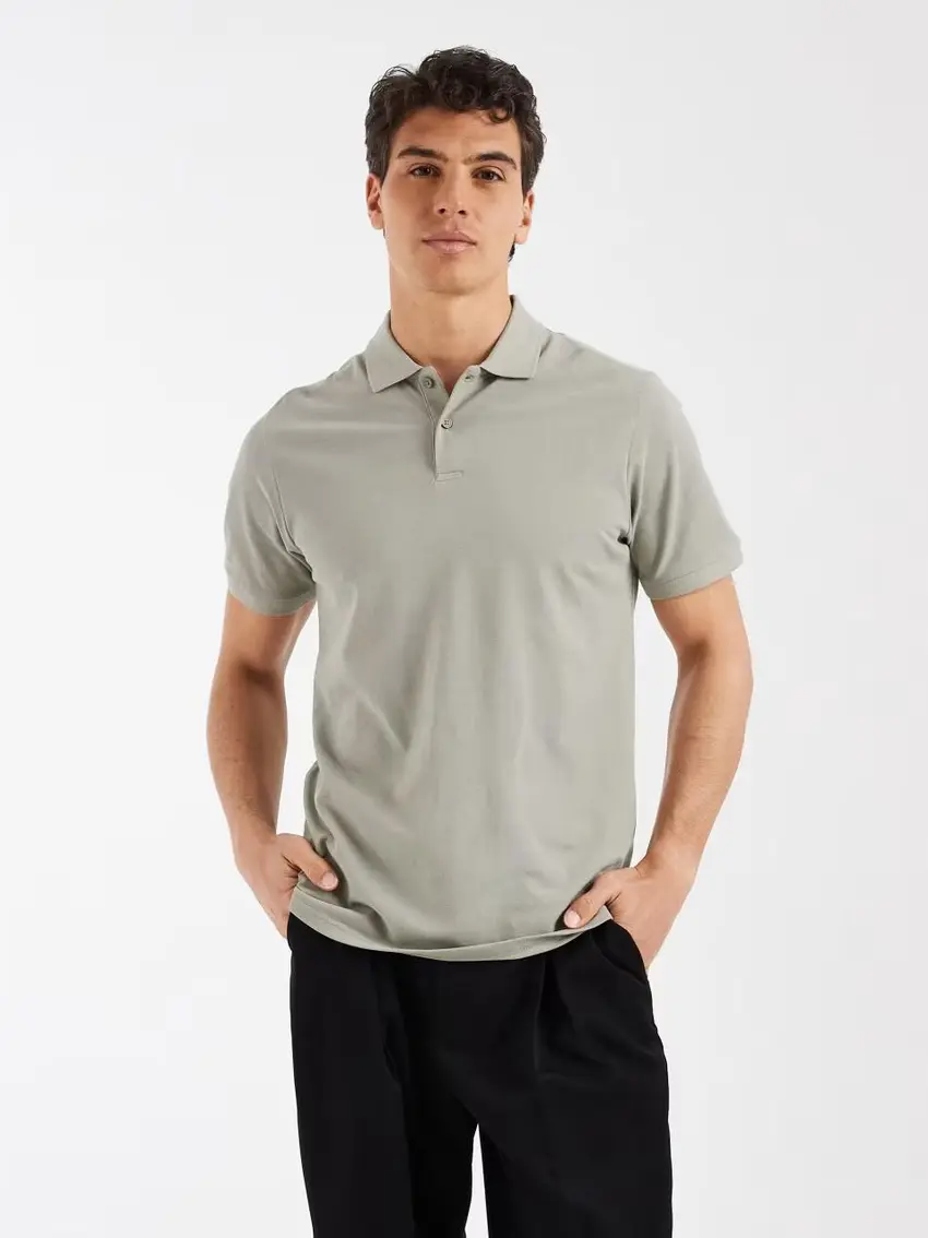 zielona koszulka polo casual