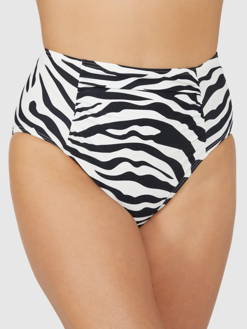 DÓŁ OD BIKINI MARSZCZENIA WZÓR ZEBRA