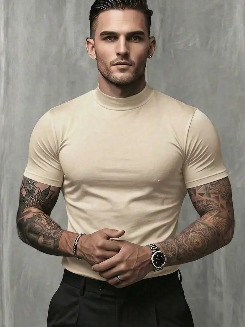 beżowy t-shirt casual