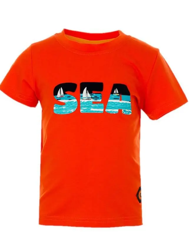 POMARAŃCZOWY T-SHIRT NADRUK