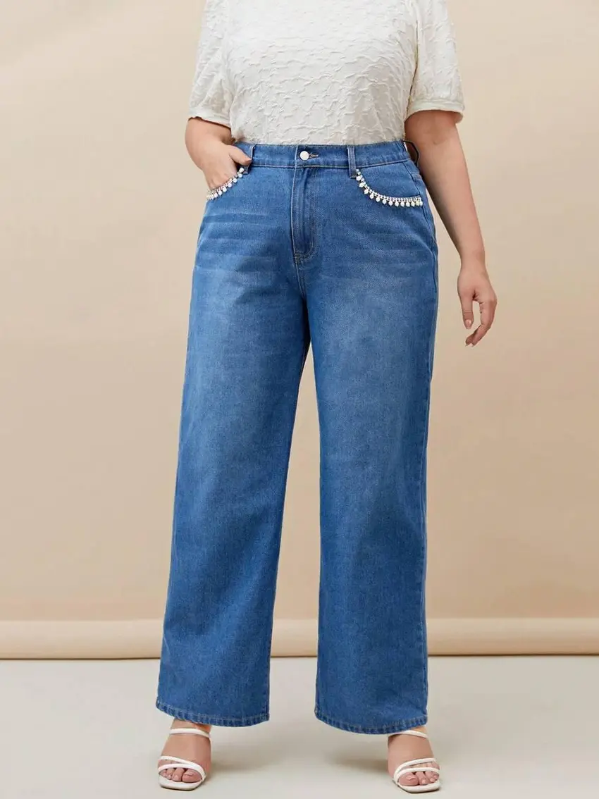 spodnie jeans zdobienie