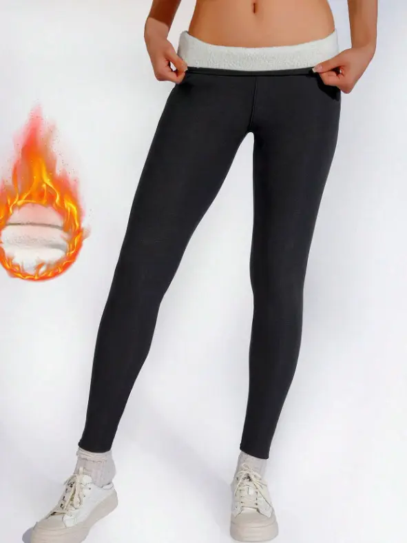 CZARNE OCIEPLANE LEGGINSY