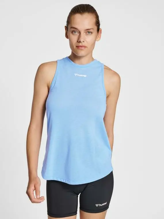 NIEBIESKI TOP SPORTOWY BEZ RĘKAWÓW VANJA LOGO