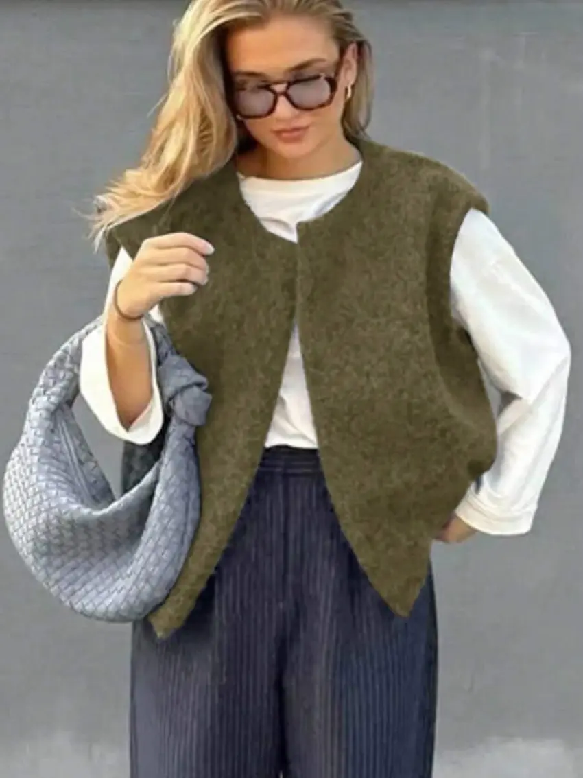 zielona kamizelka casual