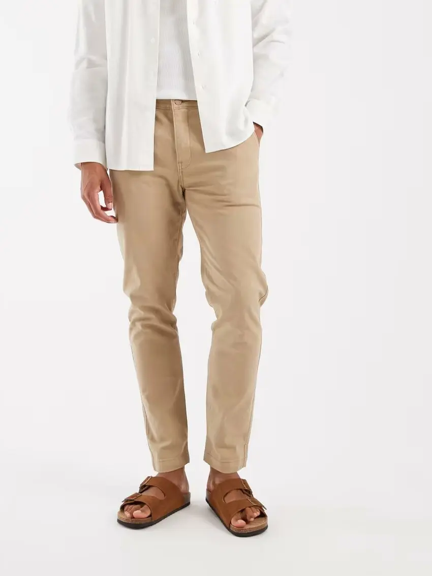 BEŻOWE SPODNIE JEANS KIESZENIE
