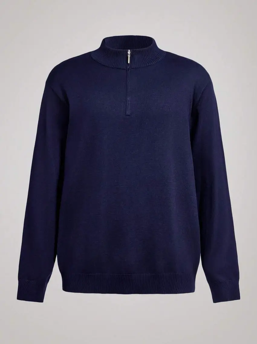 GRANATOWY SWETER ZAMEK