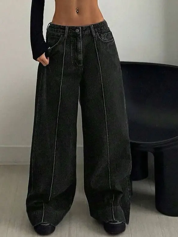 CZARNE SPODNIE JEANS