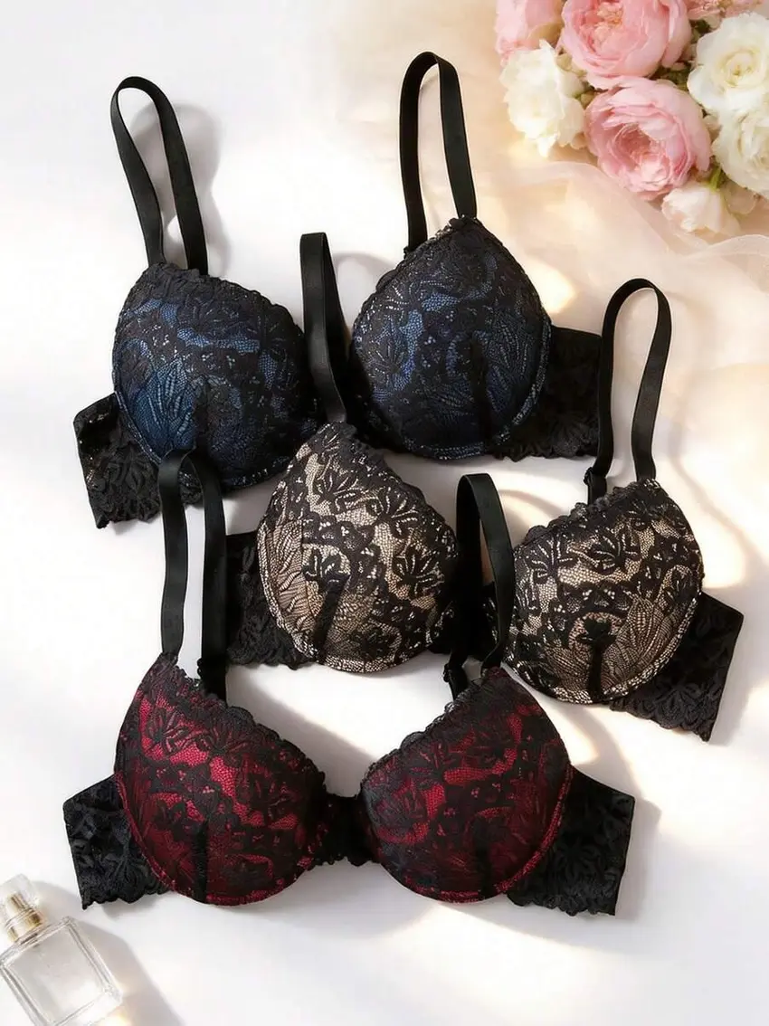 biustonosz koronka push-up 3-pack