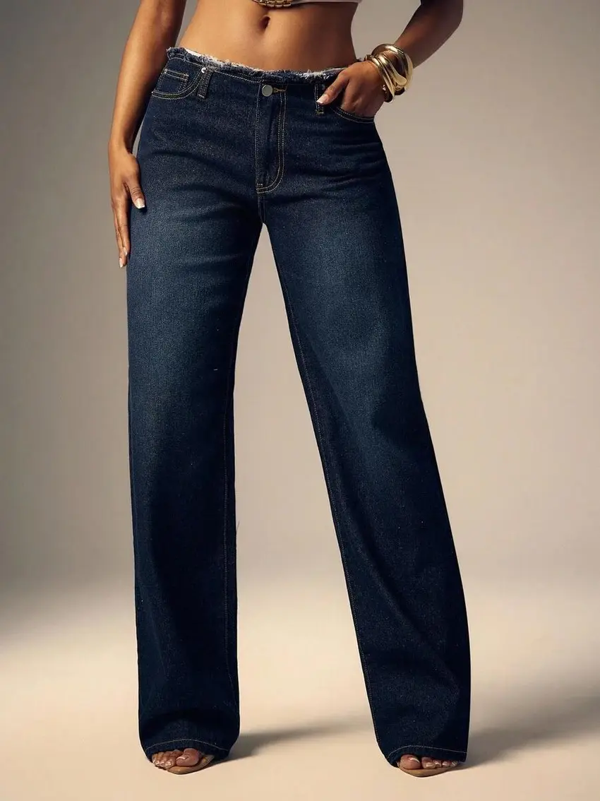 PROSTE SPODNIE JEANS NISKI STAN